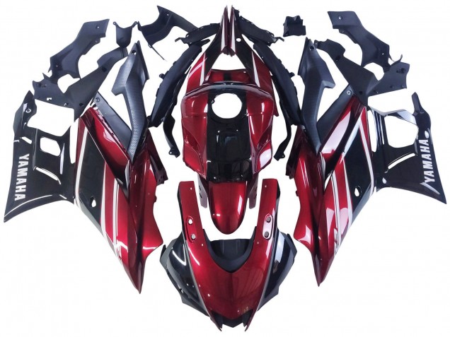 Großhandel Yamaha YZF R3/R25 Motorrad Verkleidung 2022-2024 - Rot Weiss Glanzendes Schwarz