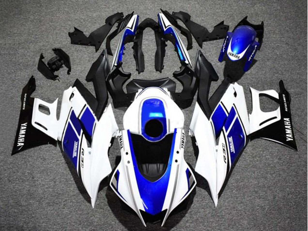 Großhandel Yamaha YZF R3/R25 Motorrad Verkleidung 2022-2024 - Weiss Blau Glanzendes Schwarz Yamalube