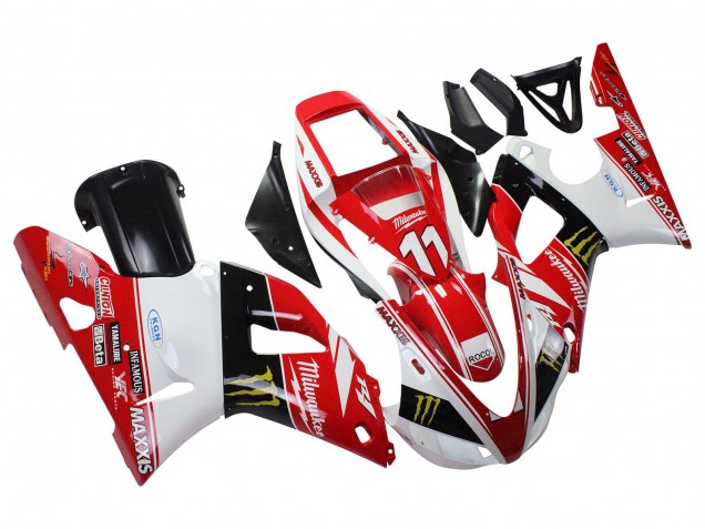Großhandel Yamaha YZF 1000 R1 Motorrad Verkleidung 1998-1999 - Rot Weiss Schwarz Gelb Monster Milwaukee MAXXIS 11