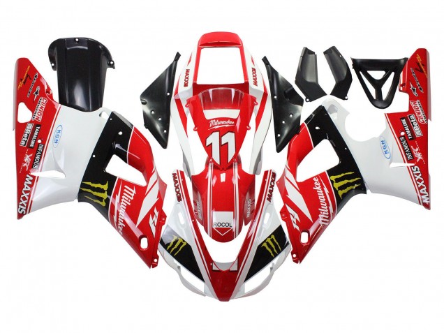 Großhandel Yamaha YZF 1000 R1 Motorrad Verkleidung 1998-1999 - Rot Weiss Schwarz Gelb Monster Milwaukee MAXXIS 11