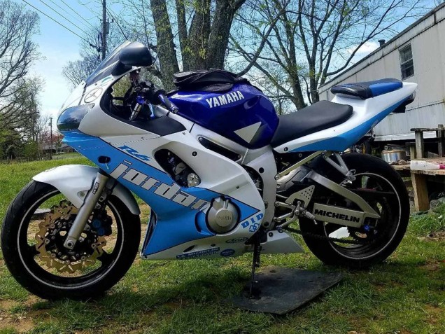 Großhandel Yamaha YZF 600 R6 Motorrad Verkleidung 1998-2002 - Weiss Blau Jordan