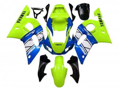 Großhandel Yamaha YZF 600 R6 Motorrad Verkleidung 1998-2002 - Neon Grun Blau Weiss Champions