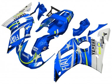 Großhandel Yamaha YZF 600 R6 Motorrad Verkleidung 1998-2002 - Weiss Blau Neon Gelb Fiat Motul Michelin