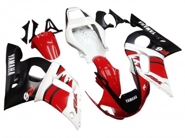 Großhandel Yamaha YZF 600 R6 Motorrad Verkleidung 1998-2002 - Weiss Rot Glanzendes Schwarz