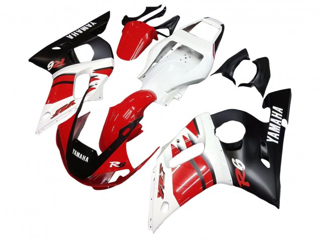 Großhandel Yamaha YZF 600 R6 Motorrad Verkleidung 1998-2002 - Weiss Rot Glanzendes Schwarz