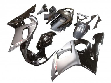 Großhandel Yamaha YZF 600 R6 Motorrad Verkleidung 1998-2002 - Silber Glanzendes Schwarz