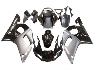 Großhandel Yamaha YZF 600 R6 Motorrad Verkleidung 1998-2002 - Silber Glanzendes Schwarz