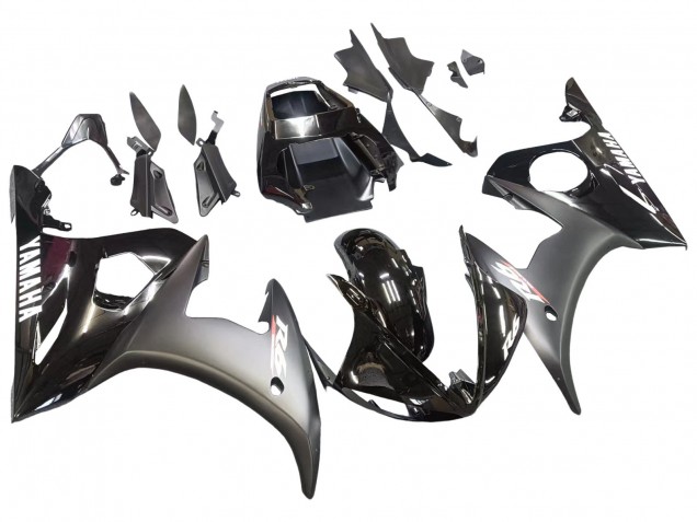 Großhandel Yamaha YZF R6S Motorrad Verkleidung 2006-2009 - Glanzendes Schwarz Matt Schwarz Weiss Aufkleber