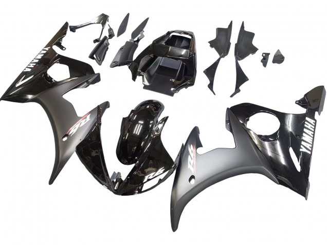 Großhandel Yamaha YZF R6S Motorrad Verkleidung 2006-2009 - Glanzendes Schwarz Matt Schwarz Weiss Aufkleber
