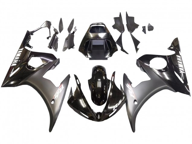 Großhandel Yamaha YZF R6S Motorrad Verkleidung 2006-2009 - Glanzendes Schwarz Matt Schwarz Weiss Aufkleber