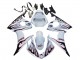 Großhandel Yamaha YZF R6S Motorrad Verkleidung 2006-2009 - Weiss mit Dunkel Schwarz Flamme
