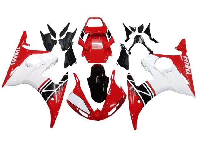 Großhandel Yamaha YZF R6S Motorrad Verkleidung 2006-2009 - Weiss Rot Glanzendes Schwarz