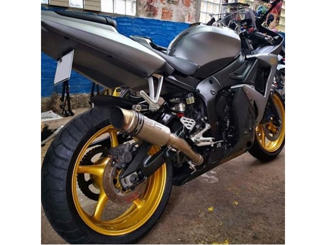 Großhandel Yamaha YZF R6S Motorrad Verkleidung 2006-2009 - Matt Grau Matt Schwarz Gold Aufkleber