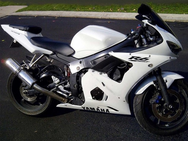 Großhandel Yamaha YZF R6S Motorrad Verkleidung 2006-2009 - Weiss Schwarz Aufkleber