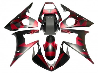 Großhandel Yamaha YZF 600 R6 Motorrad Verkleidung 2005 - Matt Schwarz Rot Geometric
