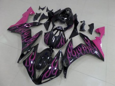 Großhandel Yamaha YZF R1 Motorrad Verkleidung 2004-2006 - Glanzendes Schwarz Rosa Flamme