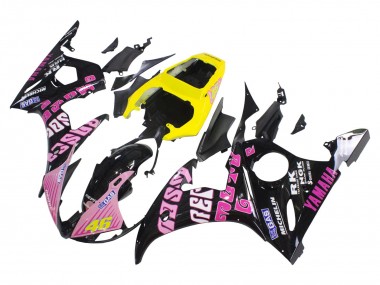 Großhandel Yamaha YZF 600 R6 Motorrad Verkleidung 2005 - Schwarz Rosa Gelb Repsol 46