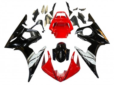 Großhandel Yamaha YZF 600 R6 Motorrad Verkleidung 2005 - Rot Weiss Glanzendes Schwarz