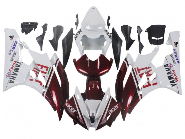 Großhandel Yamaha YZF 600 R6 Motorrad Verkleidung 2006-2007 - Weiss Kastanienbraun Rot Fiat Acer Yamalube