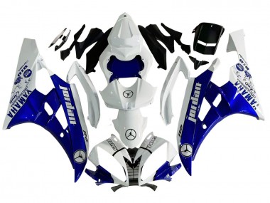 Großhandel Yamaha YZF 600 R6 Motorrad Verkleidung 2006-2007 - Weiss Blau Jordan