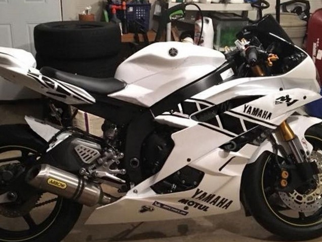 Großhandel Yamaha YZF 600 R6 Motorrad Verkleidung 2006-2007 - Weiss Glanzendes Schwarz Motul Michelin