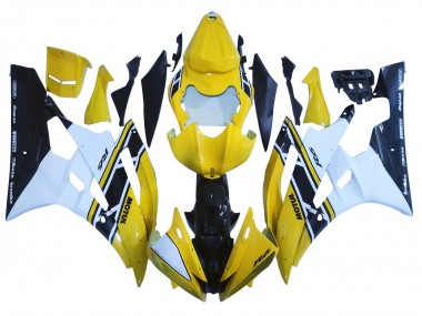 Großhandel Yamaha YZF 600 R6 Motorrad Verkleidung 2006-2007 - Gelb Weiss Glanzendes Schwarz Motul