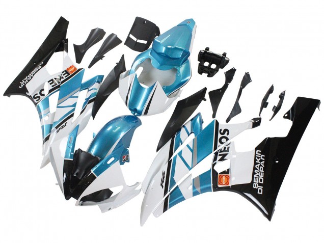 Großhandel Yamaha YZF 600 R6 Motorrad Verkleidung 2006-2007 - Weiss Blau Schwarz Semakin Didepan ENEOS