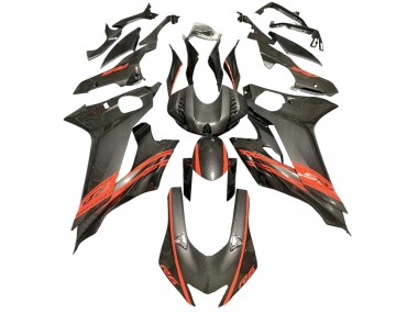 Großhandel Yamaha YZF 600 R6 Motorrad Verkleidung 2017-2023 - Rot Schwarz Carbonfaser Stil