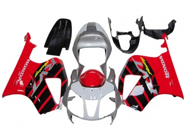 Großhandel Honda VTR1000 Motorrad Verkleidung 2000-2006 - Silber Rot Schwarz Streifen Rennen