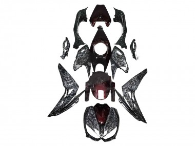 Großhandel Kawasaki Z1000 Motorrad Verkleidung 2014-2019 - Schwarz Rot Geometrisch
