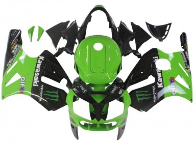 Großhandel Kawasaki ZX12R Motorrad Verkleidung 2002-2006 - Grun Glanzendes Schwarz Elf Touch4 Monster