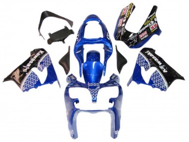 Großhandel Kawasaki ZX9R Motorrad Verkleidung 2000-2001 - Blau Weiss Glanzendes Schwarz