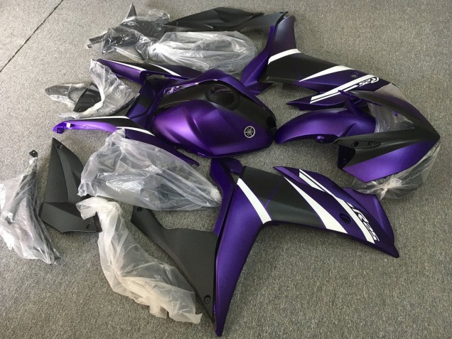 Großhandel Yamaha YZF R3/R25 Motorrad Verkleidung 2015-2018 - Weiss Lila Matt Schwarz