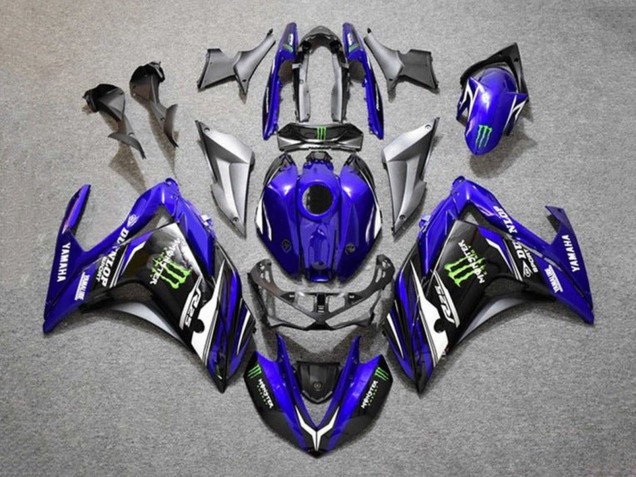 Großhandel Yamaha YZF R3/R25 Motorrad Verkleidung 2015-2018 - Blau Silber Schwarz Monster