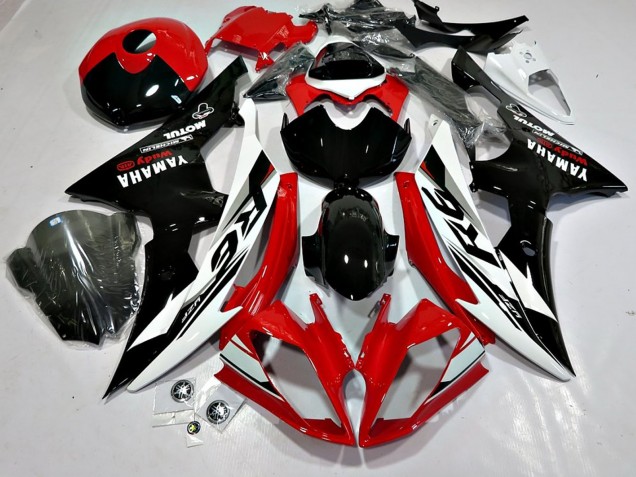 Großhandel Yamaha YZF 600 R6 Motorrad Verkleidung 2008-2016 - Weiss Rot Glanzendes Schwarz Motul Michelin