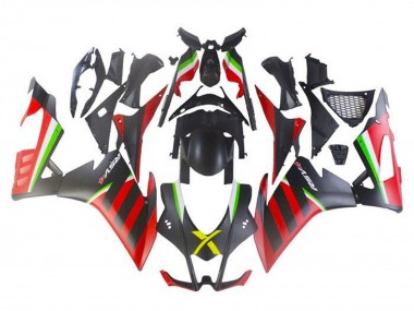 Großhandel Aprilia RSV4 1000 Motorrad Verkleidung 2016-2020 - Matt Schwarz Rot Grun Streifen