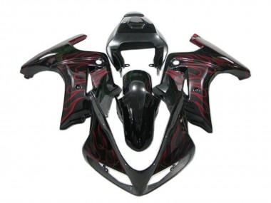 Großhandel Suzuki SV650 Motorrad Verkleidung 2003-2013 - Glanzendes Schwarz Rot Flamme