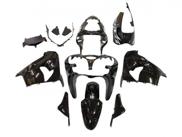 Großhandel Kawasaki ZX9R Motorrad Verkleidung 2000-2001 - Glanzendes Schwarz Weiss Aufkleber
