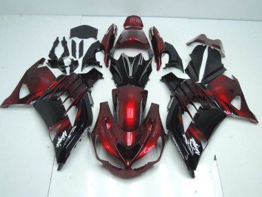 Großhandel Kawasaki ZX14R ZZR1400 Motorrad Verkleidung 2012-2024 - Rot Glanzendes Schwarz Weiss Ninja