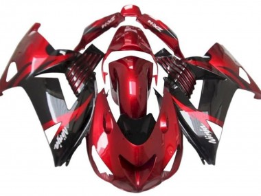 Großhandel Kawasaki ZX14R ZZR1400 Motorrad Verkleidung 2012-2024 - Rot Glanzendes Schwarz Weiss Ninja