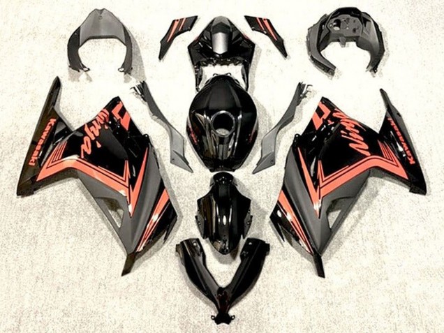 Großhandel Kawasaki EX300 Motorrad Verkleidung 2013-2024 - Glanzendes Schwarz Orange