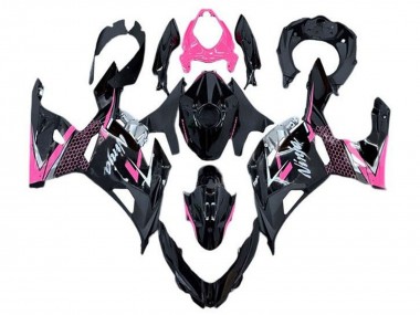 Großhandel Kawasaki Ninja 400 Motorrad Verkleidung 2018-2024 - Glanzendes Schwarz Rosa Weiss