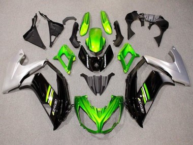 Großhandel Kawasaki Ninja ER6F Motorrad Verkleidung 2012-2014 - Grun Schwarz Silber