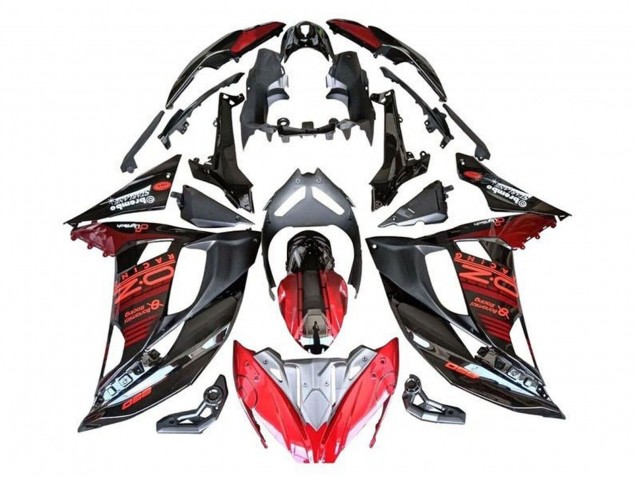 Großhandel Kawasaki Ninja 650 EX650 Motorrad Verkleidung 2017-2019 - Rot Schwarz Silber