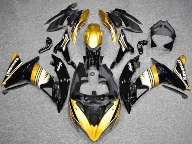Großhandel Kawasaki Ninja 650 EX650 Motorrad Verkleidung 2017-2019 - Gold Schwarz Weiss
