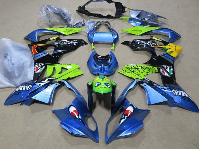 Großhandel BMW S1000RR Motorrad Verkleidung 2009-2014 - Blau Grun Schwarz Hai