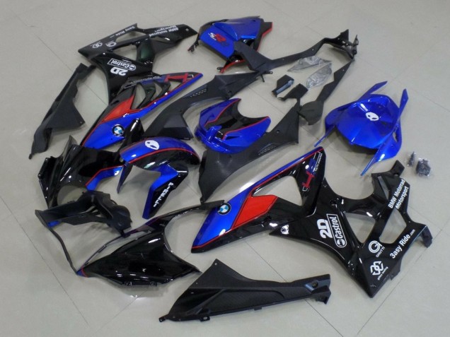 Großhandel BMW S1000RR Motorrad Verkleidung 2015-2016 - Blau Rot Glanzendes Schwarz Castrol