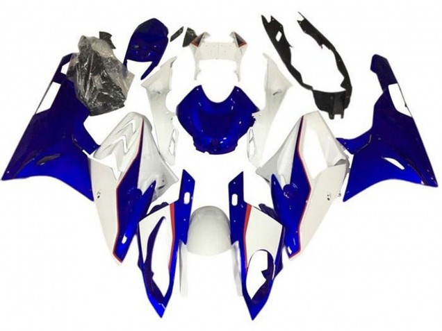 Großhandel BMW S1000RR Motorrad Verkleidung 2017-2018 - Weiss Blau Rot PinStreifen
