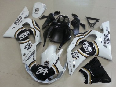 Großhandel Yamaha YZF R6 Motorrad Verkleidung 1998-2002 - Weiss Schwarz Motul Lucky Strike 34