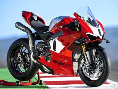 Großhandel Ducati Panigale V4 V4S Motorrad Verkleidung 2022-2024 - Silber Weiss Rot Corse